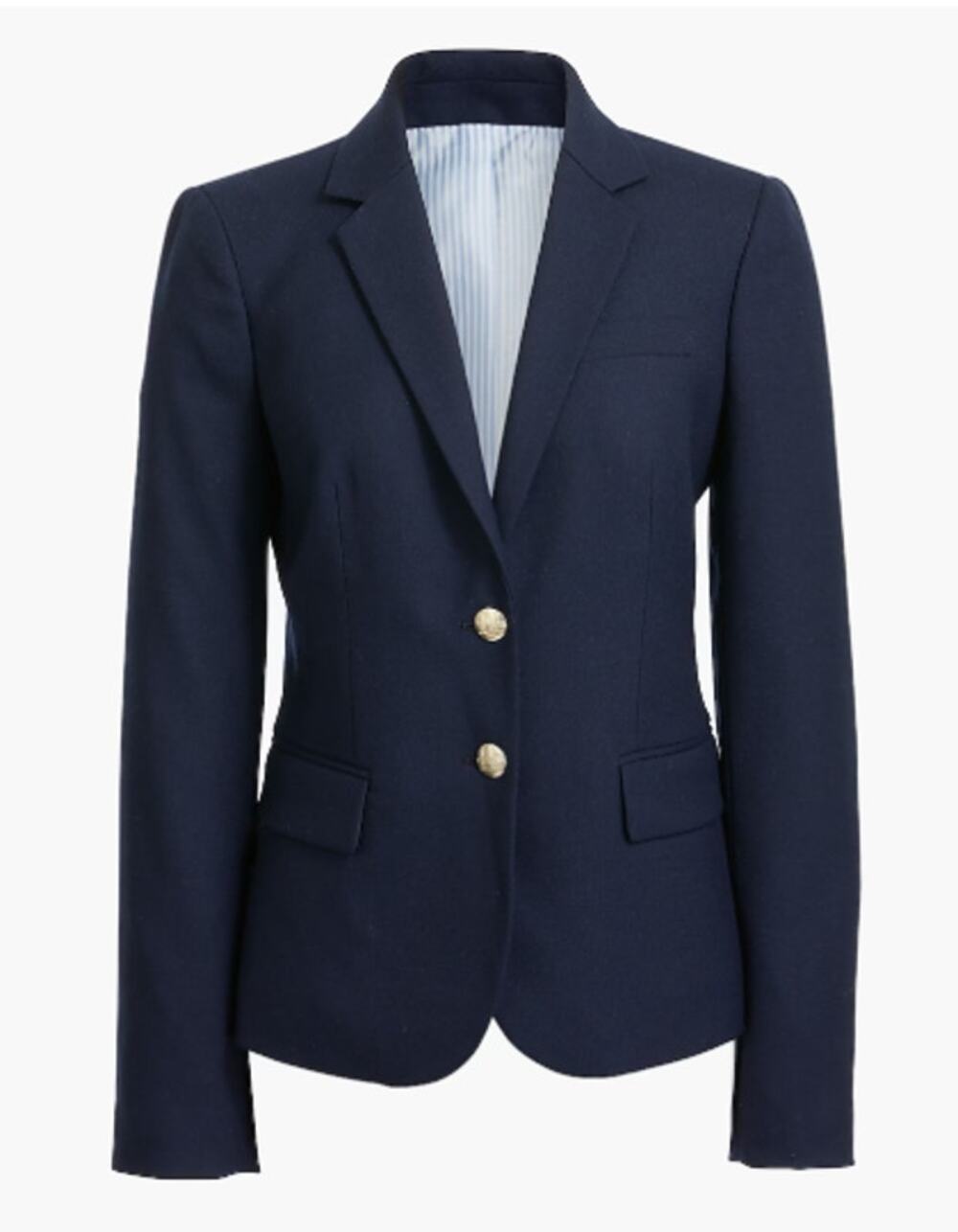 J. Crew Factory Original Schoolboy 2 Button Wool Blazer 6 Navy Blue Academia
